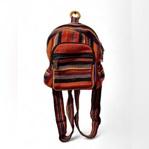 Colorful Striped Mini Backpack